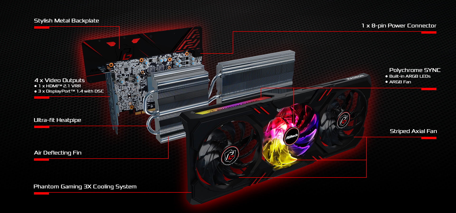 ASRock | AMD Radeon™ RX 6600 XT Phantom Gaming D 8GB OC
